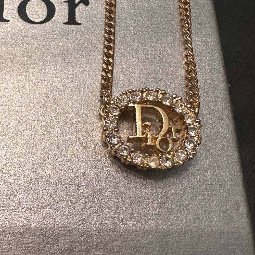 Authentic Dior Gold Necklace with Crystal Zirconia - Picture 2 of 3